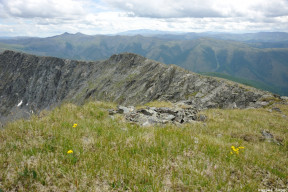 на хребте